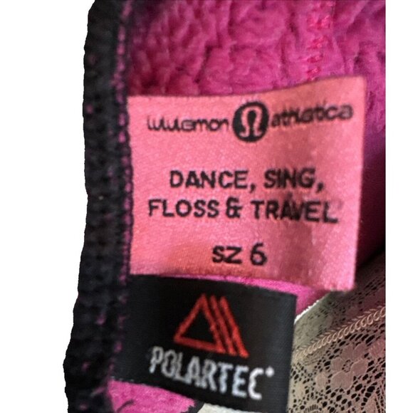 lululemon polartec black & hot pink fleece lined jacket size 6 running dance - Picture 13 of 14